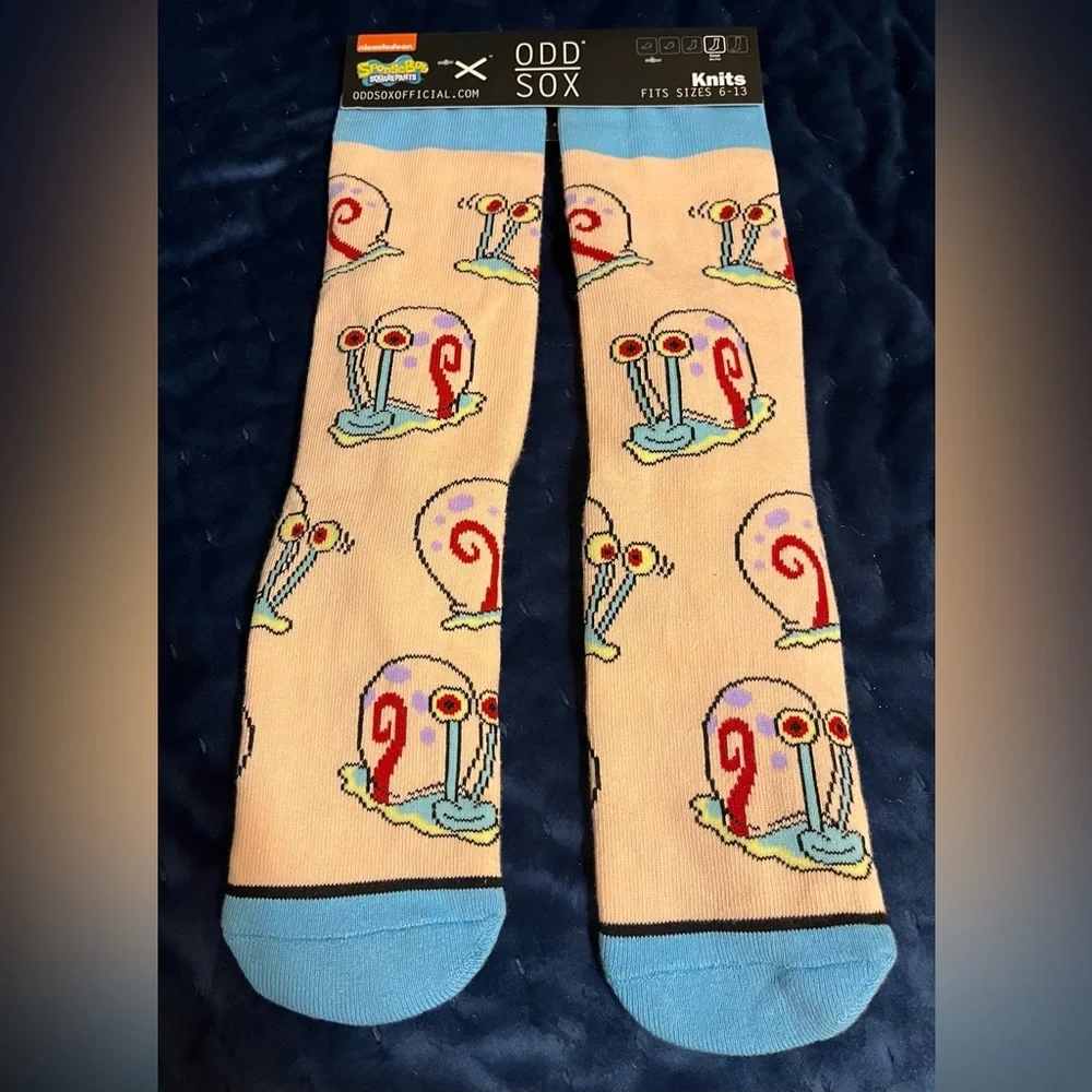 Odd Sox SpongeBob Crew Socks Gary the Snail Mens Womens Pink Blue Y2K Fun Gift - Picture 1 of 8